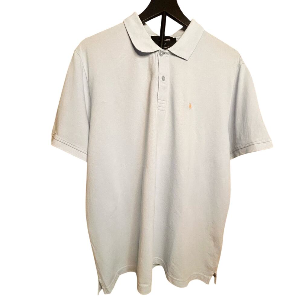 Jared Lang Light Blue Pima Cotton Polo Shirt Men’s Large Golf Luxury